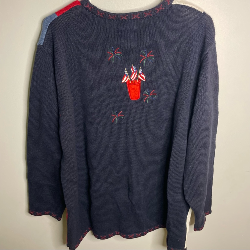 Quacker Factory Colorful Sweater 1X Cardigan Holiday Months NWT & Button Covers - Picture 9 of 10